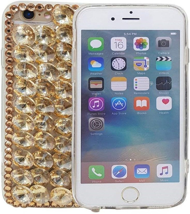 Case for LG G6,Luxury 3D Handmade Sparkle Stunning Stones Crystal Rhinestone Bling Full Diamond Gemstone Glitter Case for LG G6(A Full Black)  RB-CASE E Diamond-Full Gold  