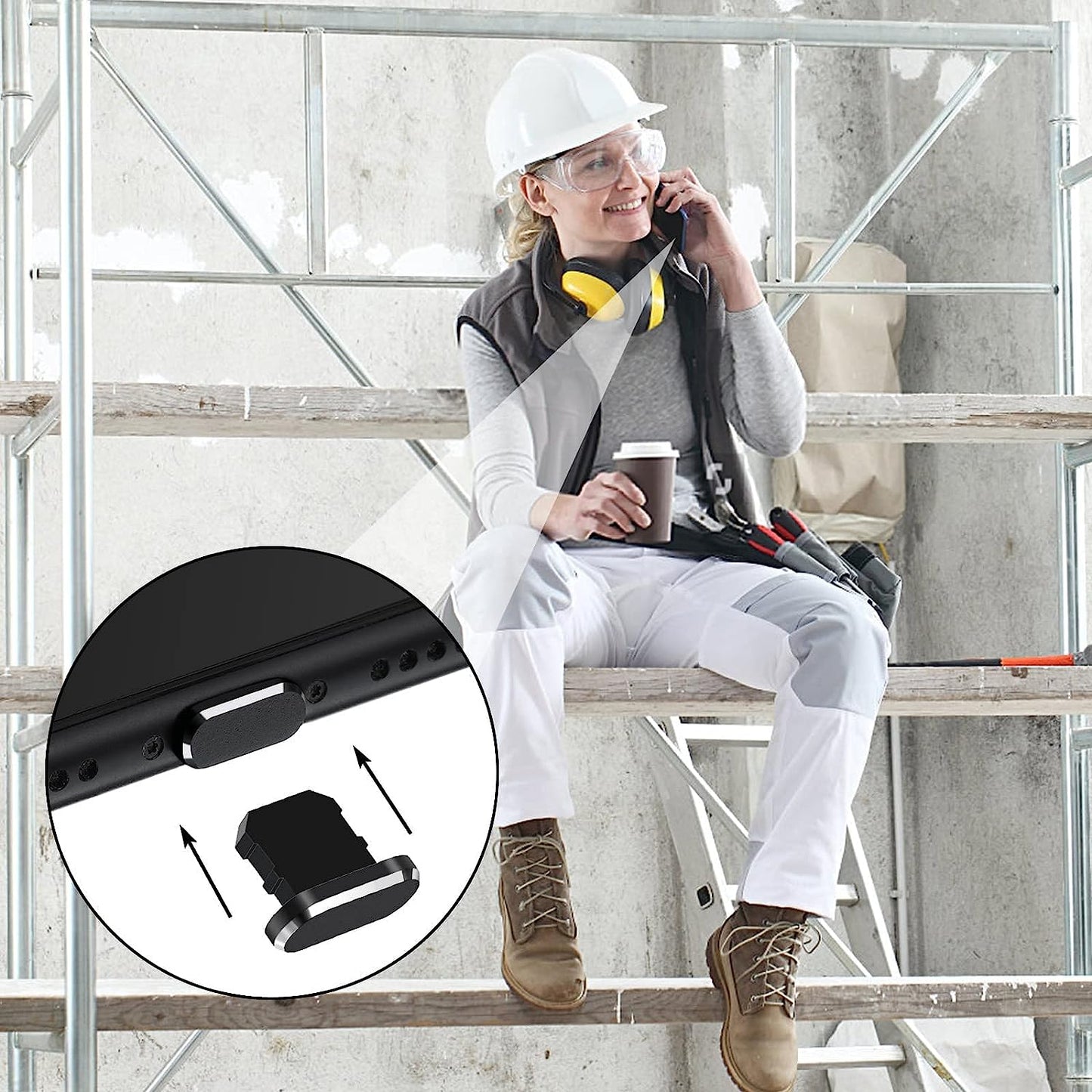 4 Pieces anti Dust Plugs,Iphone Plug Cover Iphone 7 plus Charger Plug Protector Iphone Dust Plug Charger Protector Charging Dust Cover Compatible Iphone 7, 8,11, 12, Max/X/Xs/Xr, Plus(Black)  Hi.FANCY   