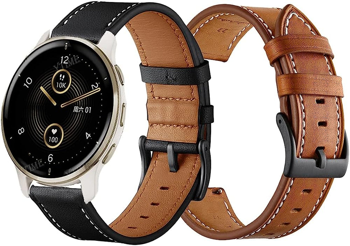 NDJQY Genuine Leather Replacement Strap for Garmin Venu 2 plus Smart Wristband for Garmin Venu 2 SQ Forerunner 245 645 158 Watch Band  NDJQY   