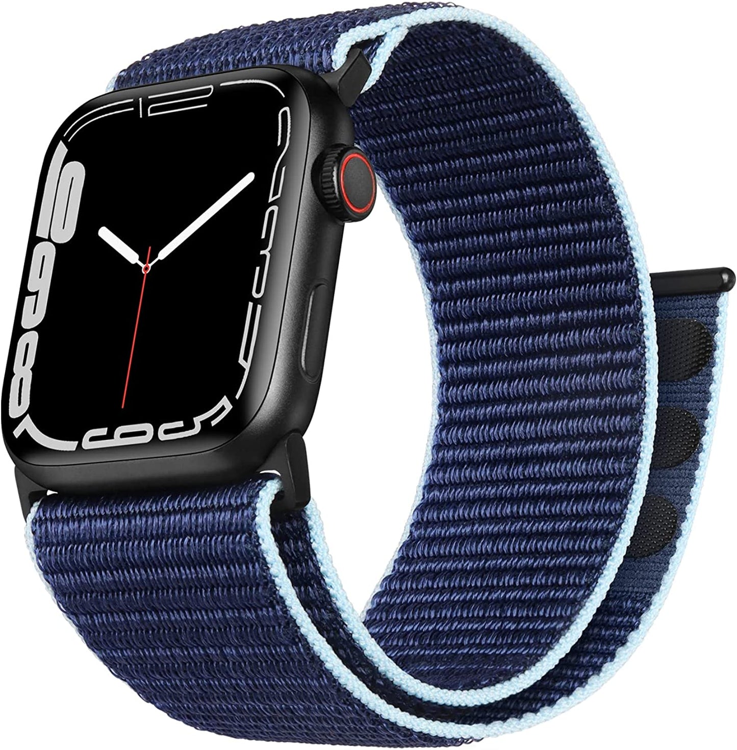 ZRDESIGN Ultra Wide Black Nylon Watch Band Compatible with Apple Watch 38Mm 40Mm 41Mm 42Mm 44Mm 45Mm 49Mm, Adjustable Sport Loop for Iwatch Series 8 7 6 5 4 3 2 1 SE  ZRDESIGN Navy 42mm/44mm/45mm/49mm 