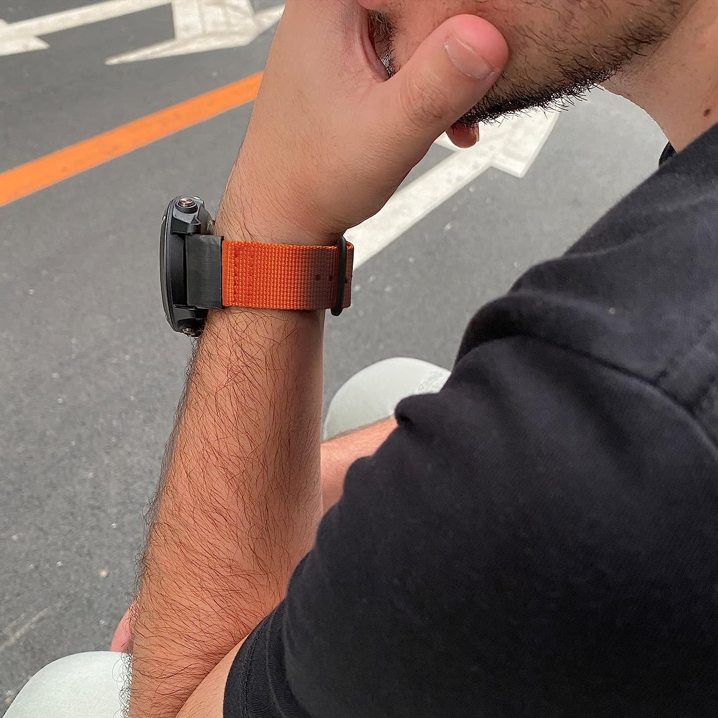 Zeit Diktator Watch Band for Garmin Fenix 7/Fenix 5/5 Plus/Fenix 6/6 Pro/Descent G1/Instinct/Forerunner 935 945/955/S60/S62/Epix，22Mm Nylon Quickfit Watch Strap for Men(Orange,22Mm)  Zeit Diktator   