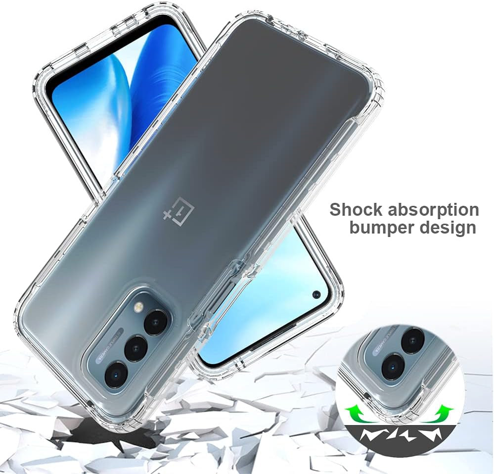 Dzxouui for Oneplus Nord N200 Case with 2 Pack Screen Protector, One plus Nord N200 Case, Crystal Shockproof Bumper Hybrid Clear TPU Protection Cover Phone Cases for Oneplus Nord N200 5G(Clear/Blue)  Dzxouui   