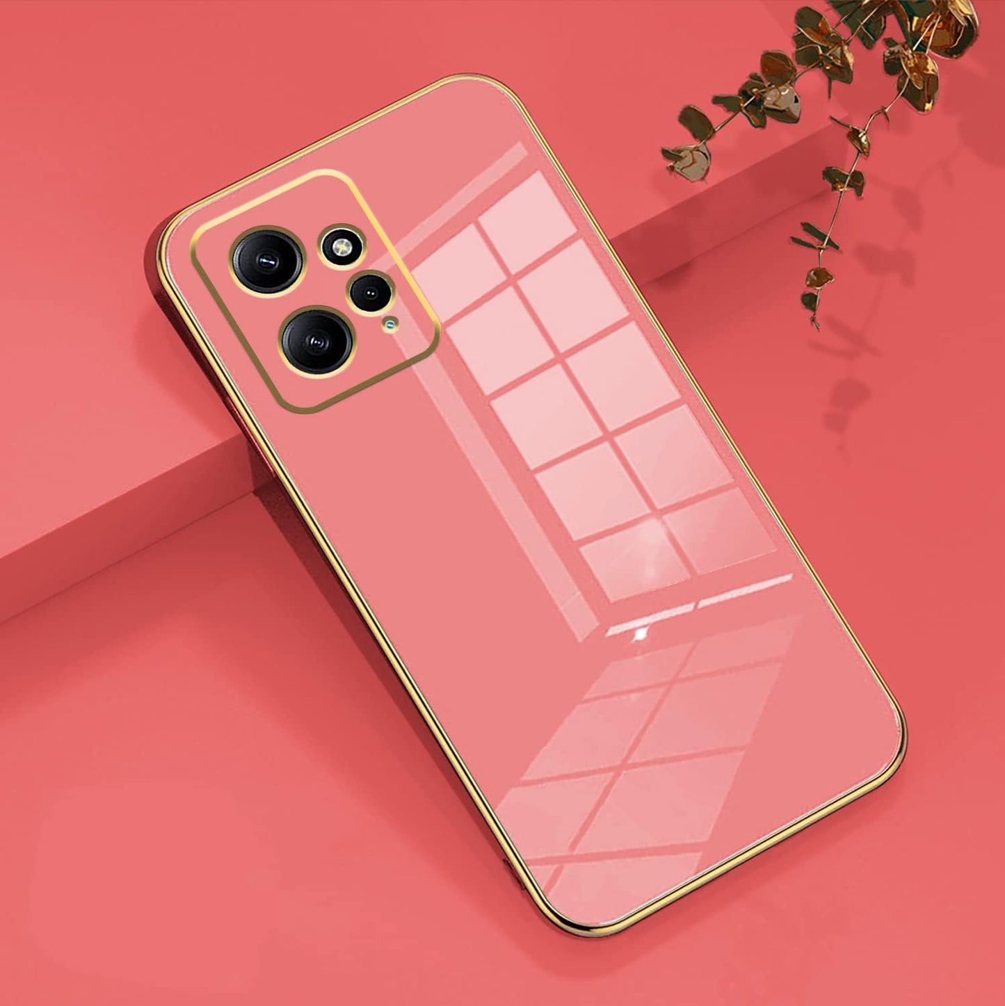 Wousunly Compatible with Redmi Note 12 4G Case Silicone Pink, Plating Xiaomi Redmi Note 12 4G Phone Case Shockproof Thin and Soft Cover (Red)  Wousunly   