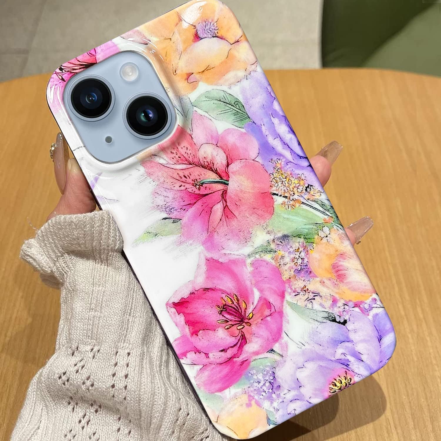 J.West Compatible with Iphone 14 Case 6.1" Garden Flower Soft Silicone Rubber Shockproof Cute Floral Pattern Design Slim Fit Anti-Scratch Phone Protective Case Cover for Women Girl Peony  J.west   