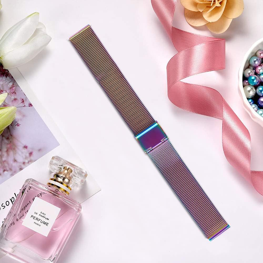 WIGERLON Compatible with Garmin Vivoactive 4S Bands 40Mm,Vivomove 3S Band 39Mm,Garmin Venu 2S Bands Fits 18Mm Watch Lugs,Stainless Steel Mesh Milanese Bands for Fossil Venture Gen 4 Hr/Gen 3,Women'S Gen 5E 42Mm  WIGERLON   