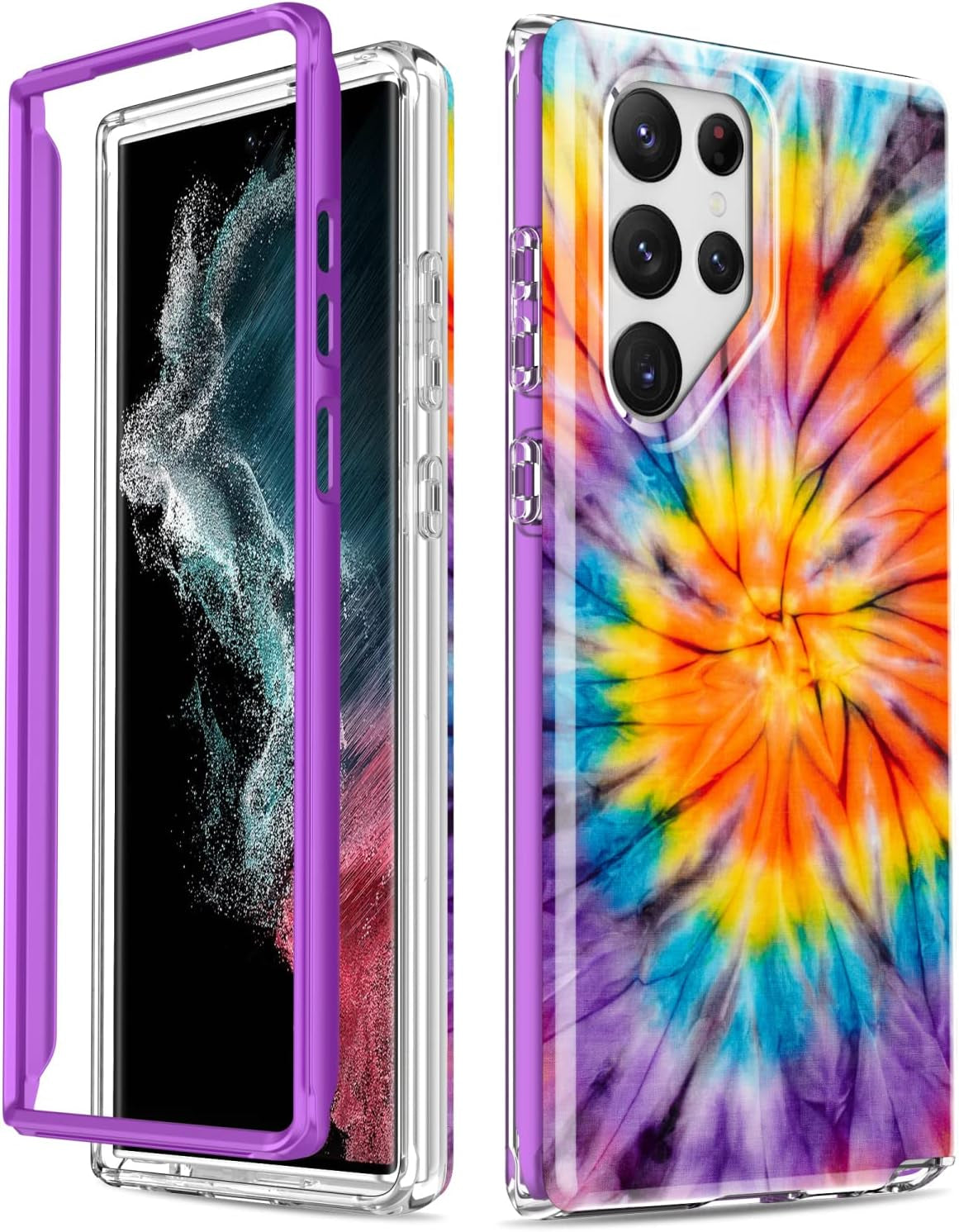 SEXYMOM for Samsung Galaxy S22 Ultra Case,Military Grade Durable Shockproof Cover with Fashion Designs for Women Girls,Slim Fit Protective Phone Case for Galaxy S22 Ultra 6.8" Fanstic Rainbow  SEXYMOM   