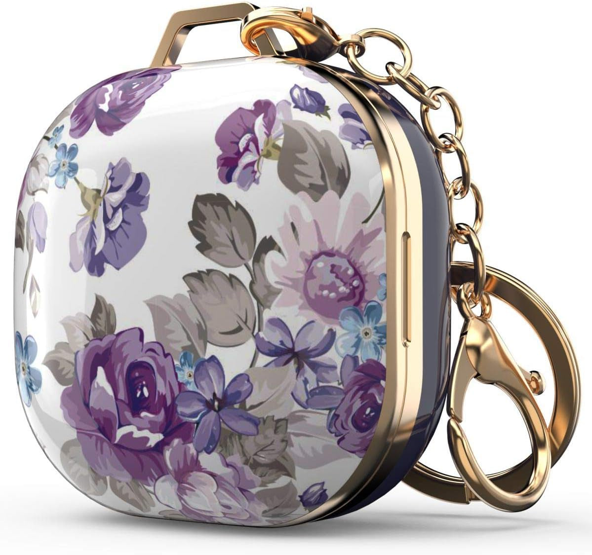 Wenew Case for Galaxy Buds 2 Pro/Galaxy Buds Pro/Galaxy Buds 2 / Galaxy Buds Live, Cute Pattern Hard Shell with Clip for Women Men Girls Kids (Cute Dino)  wenew Purple  