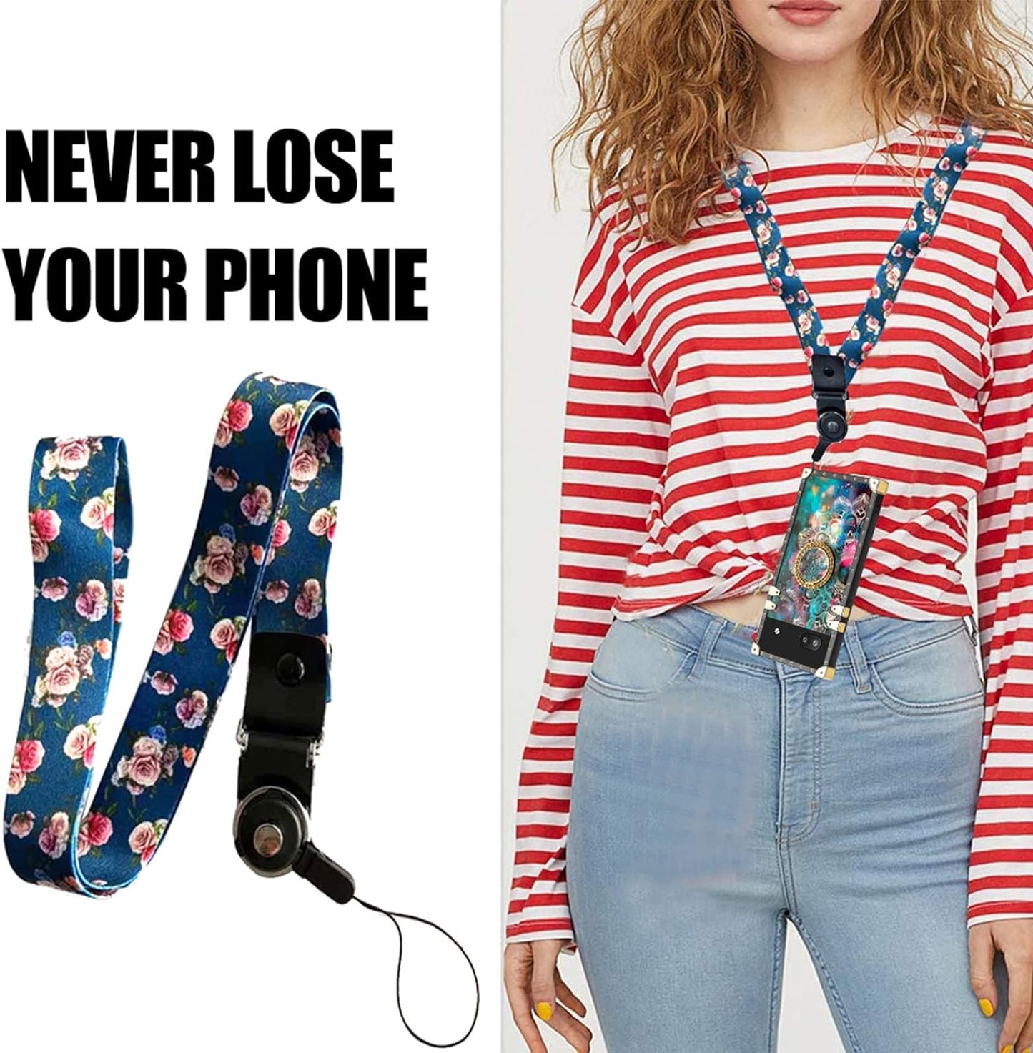 Nancheng Case for Google Pixel 6A (Not Pixel 6/6 Pro) Square Back Cover Design Colorful Petal Stars Sky with Diamond Holder Ring Strap Lanyard Shockproof Protective Phone Case for Pixel 6A - Flowers  nancheng   