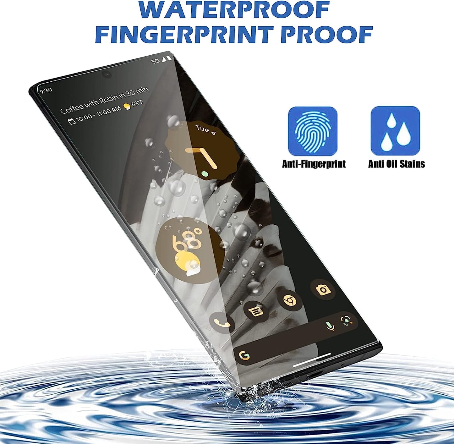 [2+2 Pack] for Google Pixel 7 Pro Screen Protector, 9H Tempered Glass, Ultrasonic Fingerprint Compatible, 3D Curved, HD Clear Scratch Resistant for Google Pixel 7 Pro 5G Glass Screen Protector  Coliary   