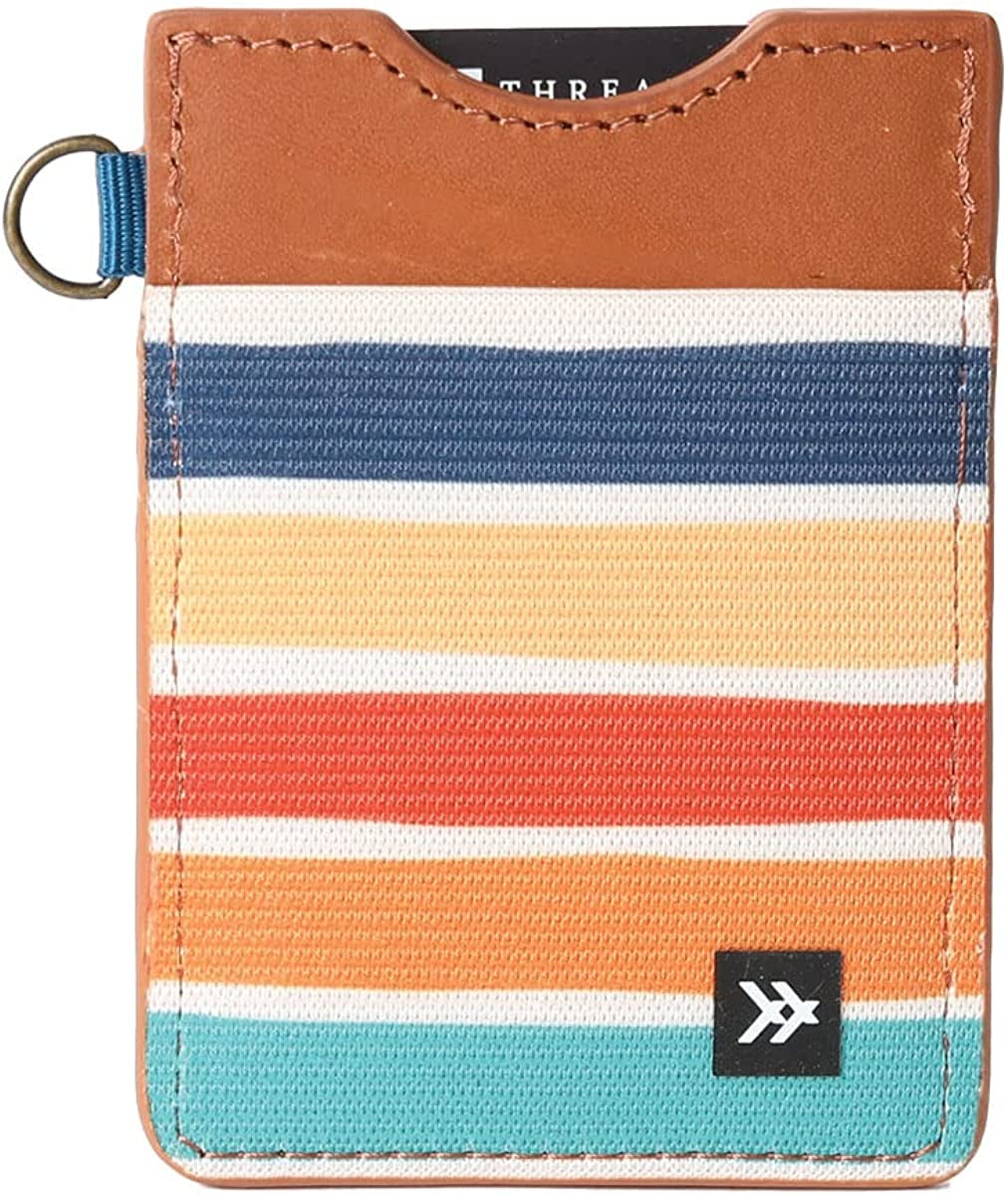 Slim Minimalist Elastic & Leather Vertical Wallet with RFID for Men & Women | Small Credit Card Holder for Front Pocket  Thread Wallets Legacy  