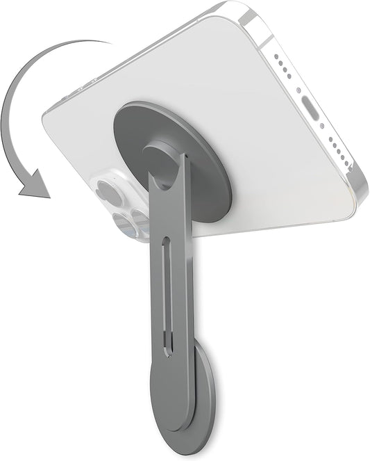 ICONIT Continuity Flip Iphone Laptop Mount - Slim Magnetic Phone Holder Swivels 180° for Laptops and Monitors - Adjustable Magnetic Arm - Compatible with Iphone 14/13/12 plus Pro Max (Gray)  ICONIT   