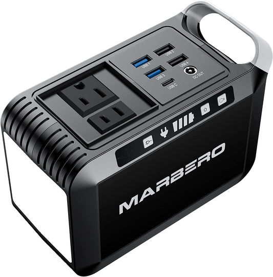MARBERO Portable Power Bank with AC Outlet, Peak 120W/110V Portable Laptop Battery Bank, 24000Mah Charger Power Supply with AC Outlet, Power Station for Outdoor Tent Camping Home Office Emergency  MARBERO   