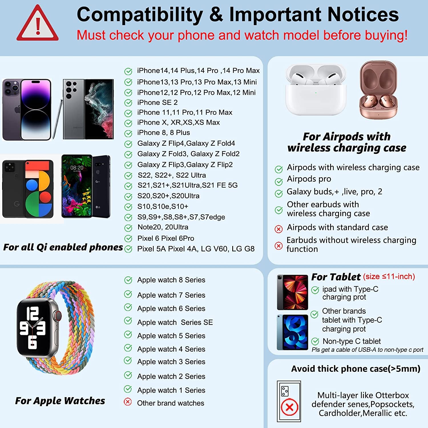 Doeboe Wireless Charger for Iphone, Wired for Ipad Charging Station, 4 in 1 Charging Stand for Iphone 14 Pro Max/13/12, Charging Station for Apple Multiple Devices, for Airpod Pro 3, Iwatch 8/7/6/5  doeboe   