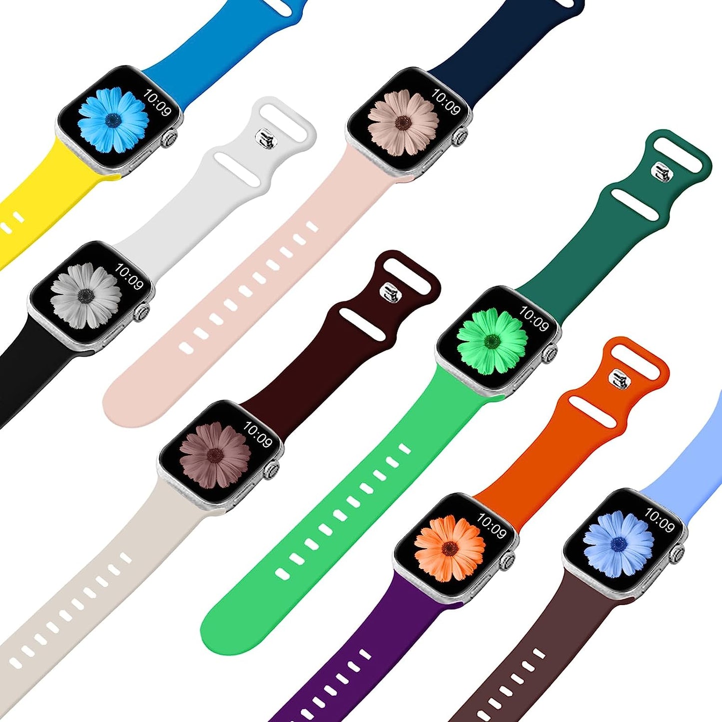 15Pack Compatible with Apple Watch Band 38Mm 40Mm 41Mm 42Mm 44Mm 45Mm 49Mm for Women Men, Soft Silicone Waterproof Sport Strap Replacement Wristband for Iwatch Bands Series 8 7 6 5 4 3 2 1 SE Ultra  DAILNECESS   