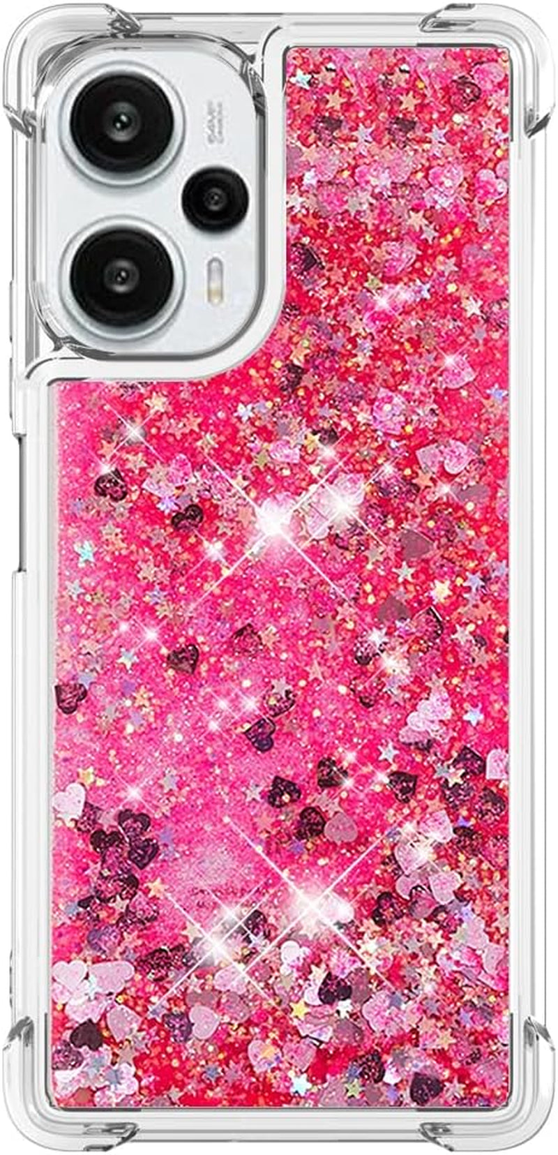 LEMAXELERS Case for Xiaomi Poco F5 5G, Bling Glitter Liquid Clear Case Floating Quicksand Shockproof Protective Sparkle Silicone Soft TPU Case for Xiaomi Poco F5 5G. YBL Love Rose  LEMAXELERS   