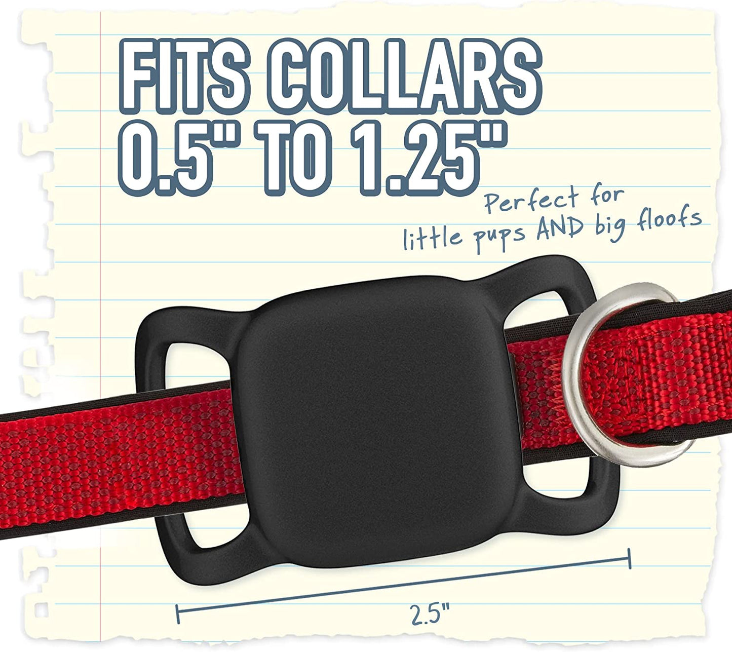 Smartish Airtag Dog Collar Holder - Snitch 2 Pack Apple Air Tag Case for Cat or Dog Collars [.5"-1.5" Collars] - Black  Smartish   