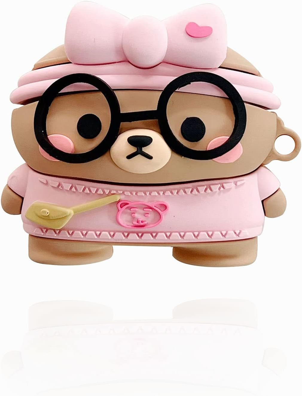 YAKVOOK for Airpod 2/1 Cover Case,Cute 3D Cartoon Panda Airpods 2Nd Generation Cover Kawaii Soft Silicone Protective Cover with Keychain Shockproof Charging Case for Airpods 1&2 for Girls Women  Yatchen Bear Bow AirPods 3 