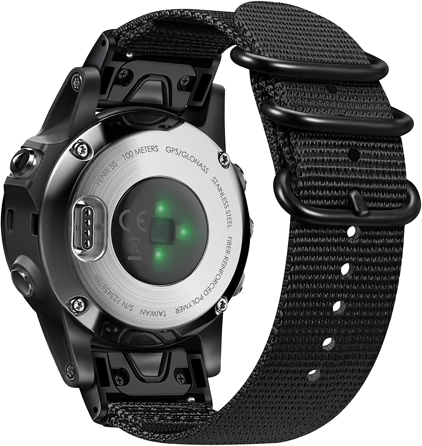 Fintie 20Mm Band Compatible with Garmin Fenix 7S / Fenix 6S / Fenix 5S, Quickfit Soft Woven Nylon Sport Strap Compatible with Garmin Fenix 5S Plus/Fenix 6S Pro/Sapphire/Descent Mk2S Smartwatch  FINTIE Black  