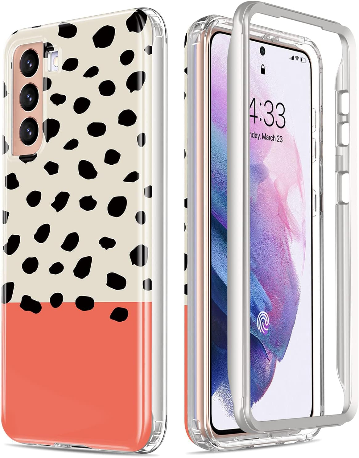 Esdot for Samsung Galaxy S21 Case,Military Grade Passing 21Ft Drop Test,Rugged Cover with Fashionable Designs for Women Girls,Shockproof Protective Phone Case for Galaxy S21 6.2" Flower Garden  Esdot Nice Leopard Pattern  