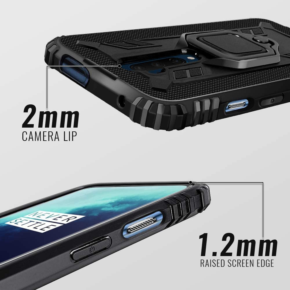 Shields up Oneplus 7 Pro Case | Carbon | Ultra Slim | Scratch Resistant | Shockproof | Kickstand | 10Ft Drop Tested - Black  Shields Up inc   
