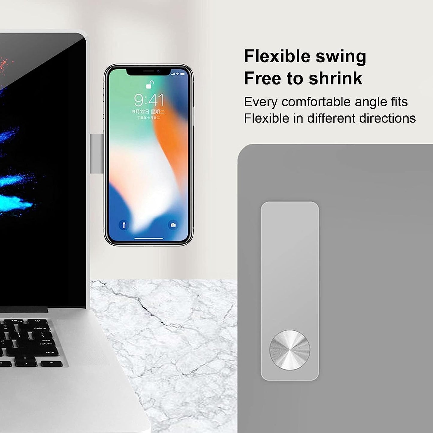 Magnetic Laptop Phone Holder, Slim Portable Foldable Computer Expansion Bracket for Home Office  AXNOGAVH   