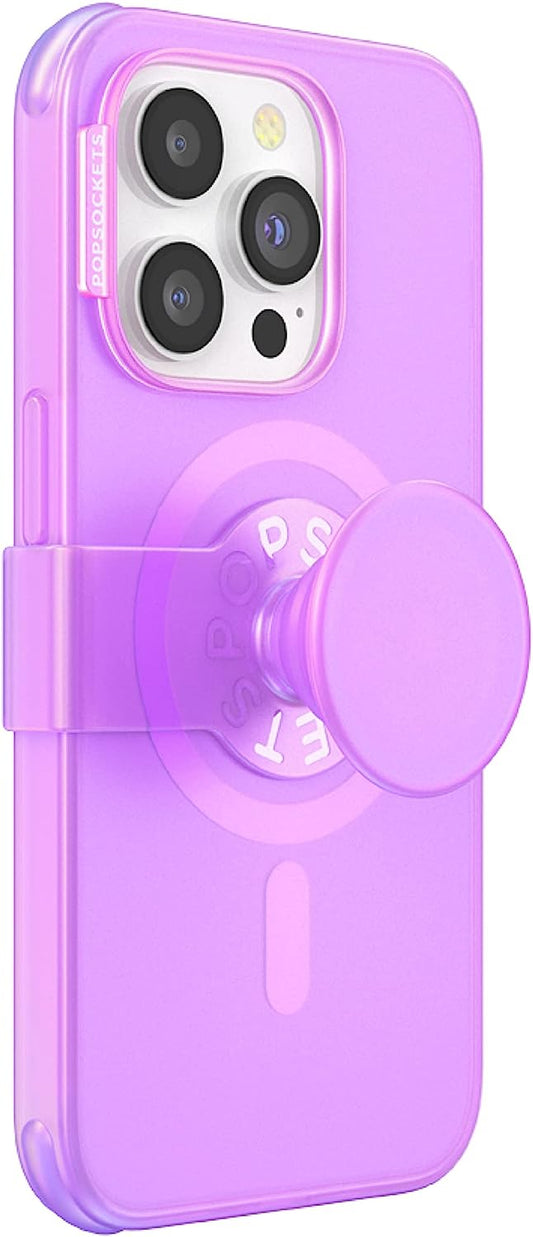 Popsockets Iphone 14 Pro Case with Phone Grip and Slide Compatible with Magsafe, Phone Case for Iphone 14 Pro, Wireless Charging Compatible - Pink Translucent  PopSockets   