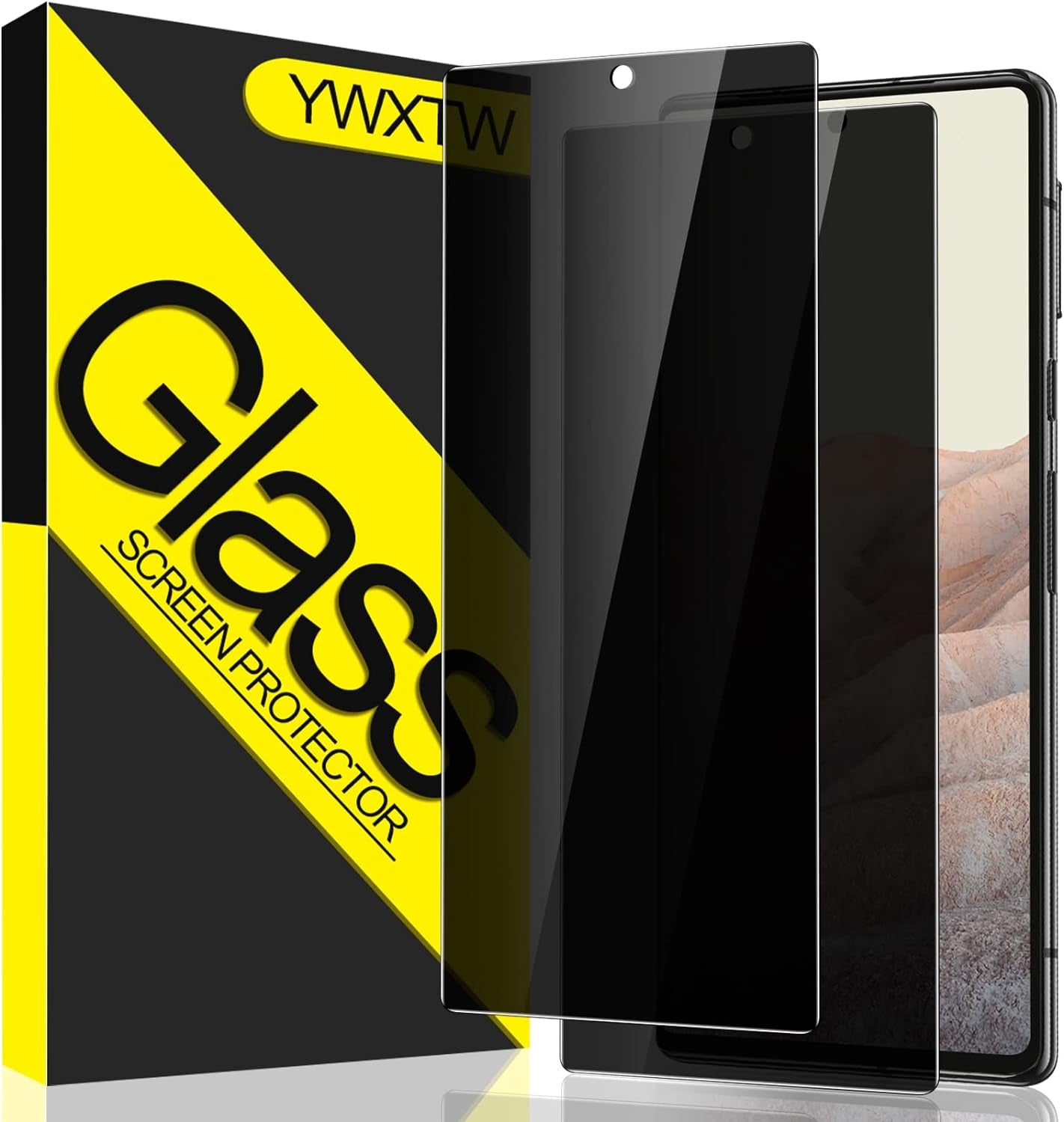 YWXTW Google Pixel 6 Privacy Screen Protector, 2 Pack Tempered Glass Anti-Spy 9H Hardness Film for Google Pixel 6 2021 6.4-Inch, [Don’T Support Fingerprint Unlock] Bubble Free Case Friendly - Black  YWXTW   