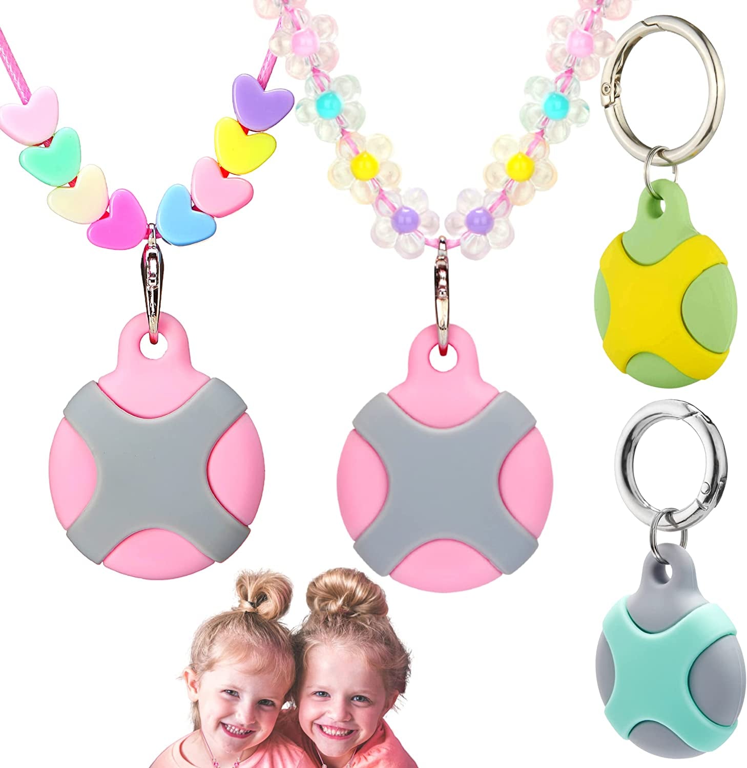 CHABAEBAE Airtag Holder for Kids Airtag Necklace Kids & Adults, Airtag Kids Hidden | Adjustable Air Tag Necklace Kids, Adults | Waterproof Airtag Case (Blossom)  CHABAEBAE Multi  