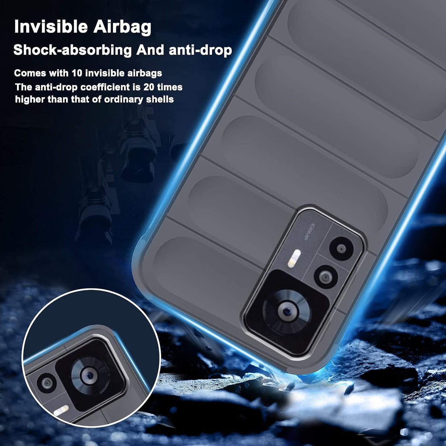 Tiwinxing Case Compatible with Xiaomi Redmi Note 12S Case Shockproof, Soft TPU Slim Redmi Note 12S Case for Women Men Anti-Scratch Protective Phone Case (Grey)  Tiwinxing   