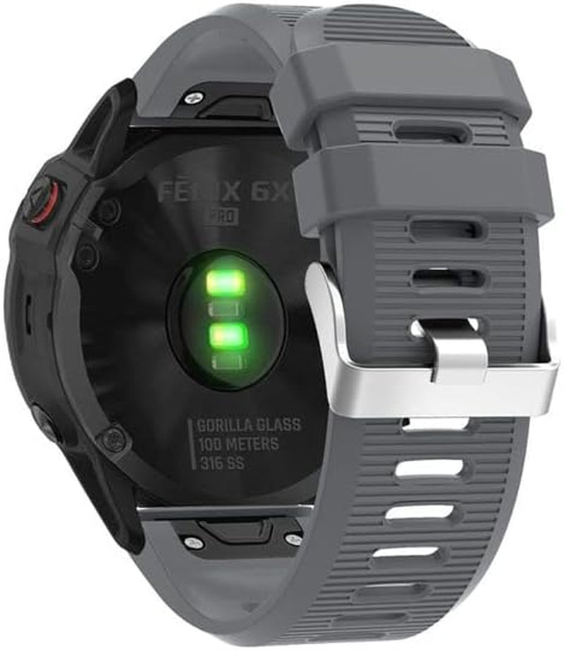 KOSSMA 26Mm Width Outdoor Sport Silicone Replacement Watch Strap for Garmin Fenix 5X plus 6X Pro 3 HR Band Wristband Watchband Bracelet  KOSSMA   