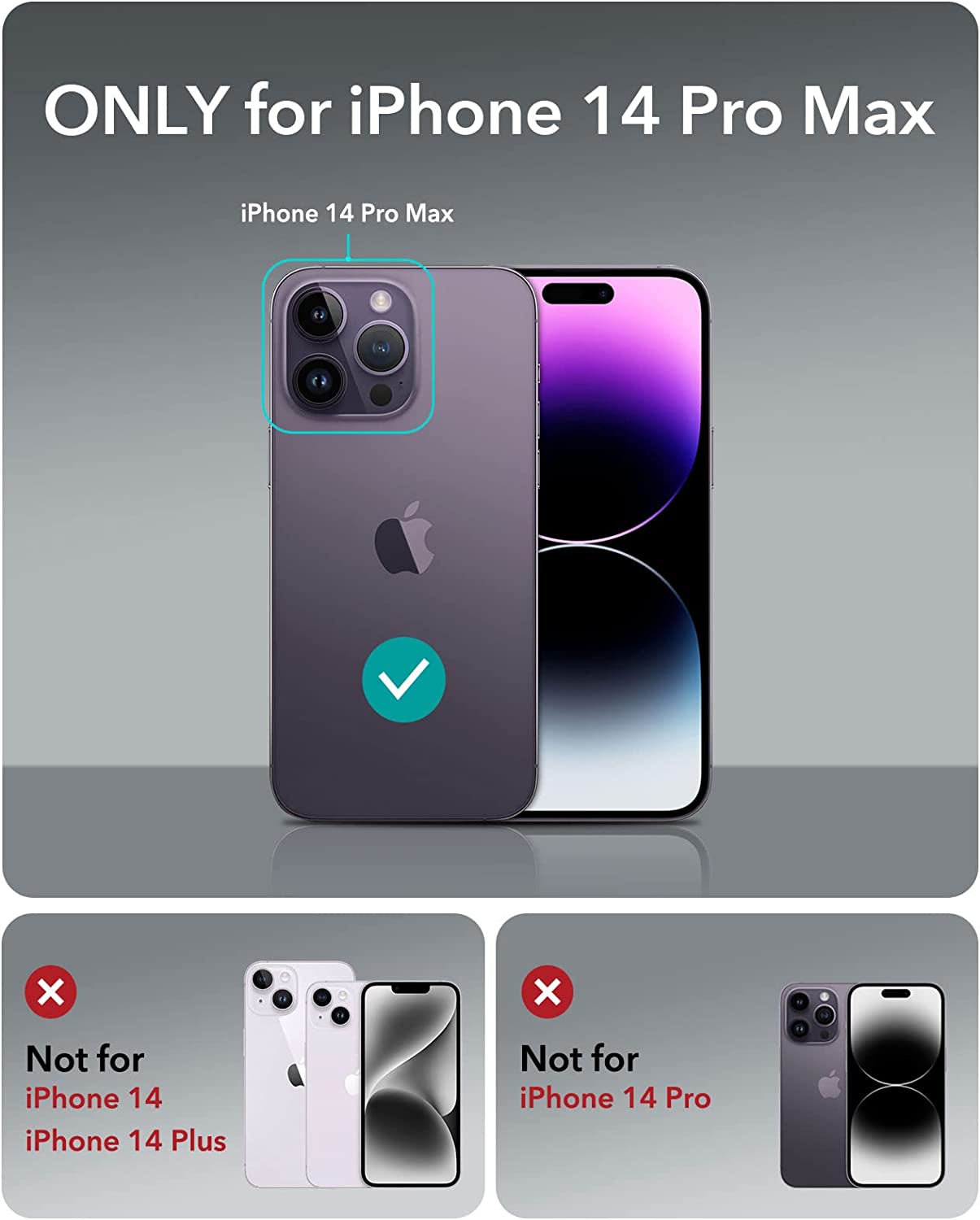 ESR Halolock Magsafe Wallet and Clear Kickstand Case, Compatible with Iphone 14 Pro Max Case, Black Detachable Magsafe Wallet with Adjustable Stand, 3-Card Holder, Military-Grade Protection  ESR   