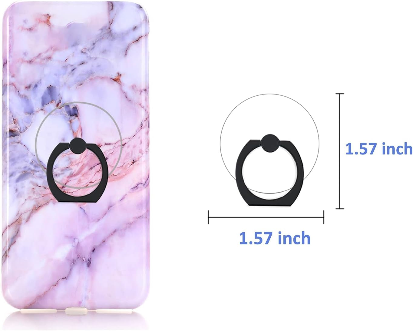 Transparent Circular Cell Phone Ring Holder Kickstand,Clear Phone Finger Ring Grip Stand for Phones,Pad  lenoup   