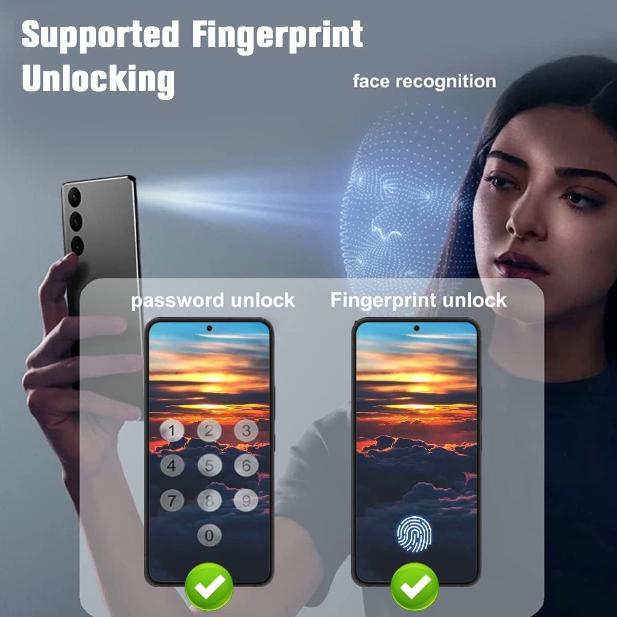 CYCFAIML [2+2 for Samsung Galaxy S23 Ultra Tempered Glass Privacy Screen Protector 6.8 Inch with Camera Lens Protector Tempered Glass, [Fingerprint Unlock], anti Scratch, anti Spy, Case Friendly  CYCFAIML   