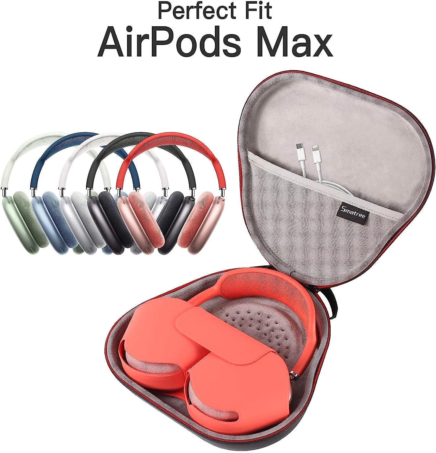 Smatree Hard Carrying Case Compatible with Airpod Max Headphones, Replacement Protective Travel Bag with Cable Storage (Black)  Smatree   