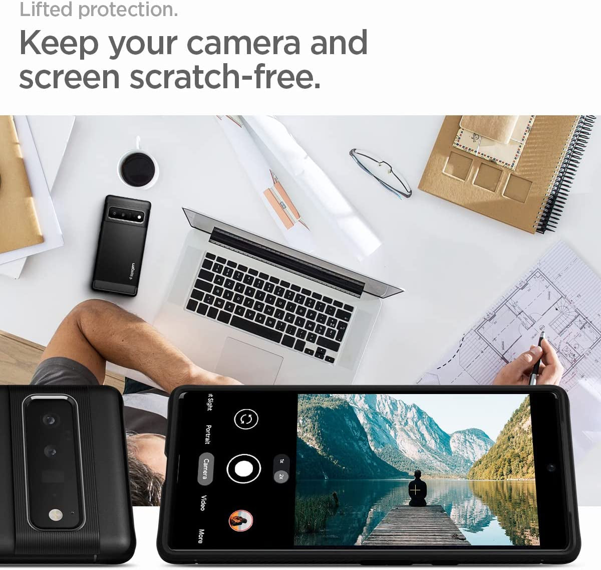 Spigen Rugged Armor Designed for Google Pixel 6 Pro Case (2021) - Matte Black  Spigen   