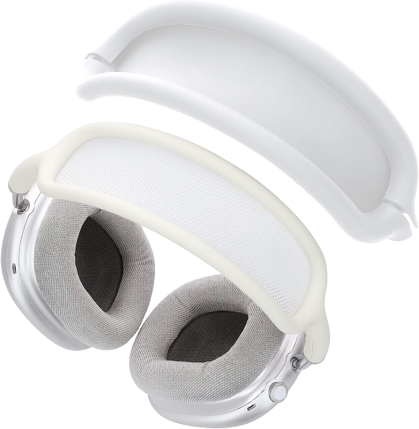 Kwmobile Headband Cover Compatible with Apple Airpods Max - Headphones Cover Protector Silicone - Dove Blue  KW-Commerce White  