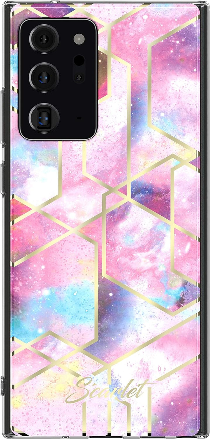 Scarlet Pink Stardust Galaxy Note 20 Case with Slim Sleek Stylish Protective Design and Shiny Gold Accents Wireless Charging Compatible Phone Cover Designed for 2020 Note20 (6.7 Inch) (Pink Stardust)  Ghostek Stardust Note 20 Ultra 