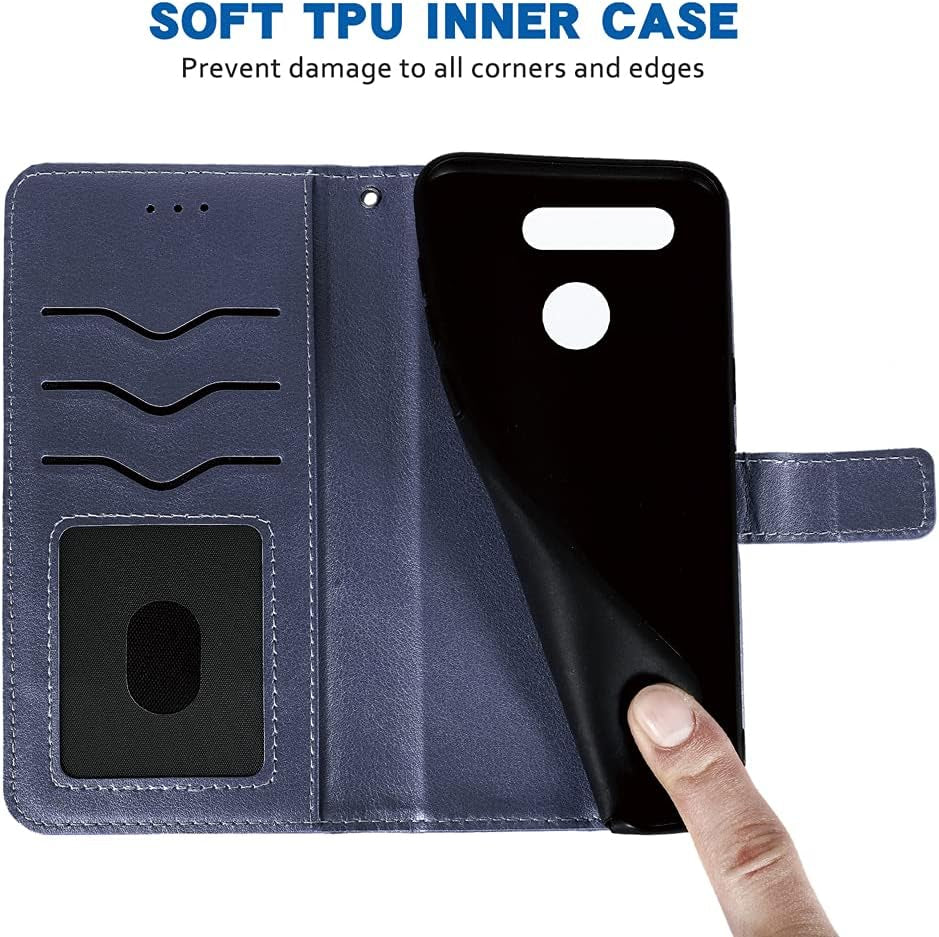 FDCWTSH Compatible with LG G8 Thinq Wallet Case Wrist Strap Lanyard Leather Flip Cover Card Holder Stand Cell Accessories Phone Cases for LGG8 Thin Q G 8 LG8 G8Thinq Lgg8Thinq 8G Blue  FDCWTSH   