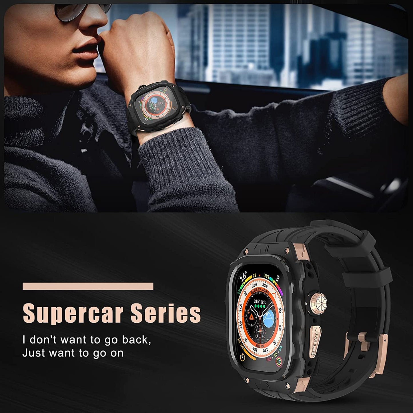 Yimingsun Metal Case for Apple Watch Ultra 49Mm Band Men Rugged Case Bumper Heavy Duty Metal Cover for Apple Watch Ultra 49Mm  YiMingSun   