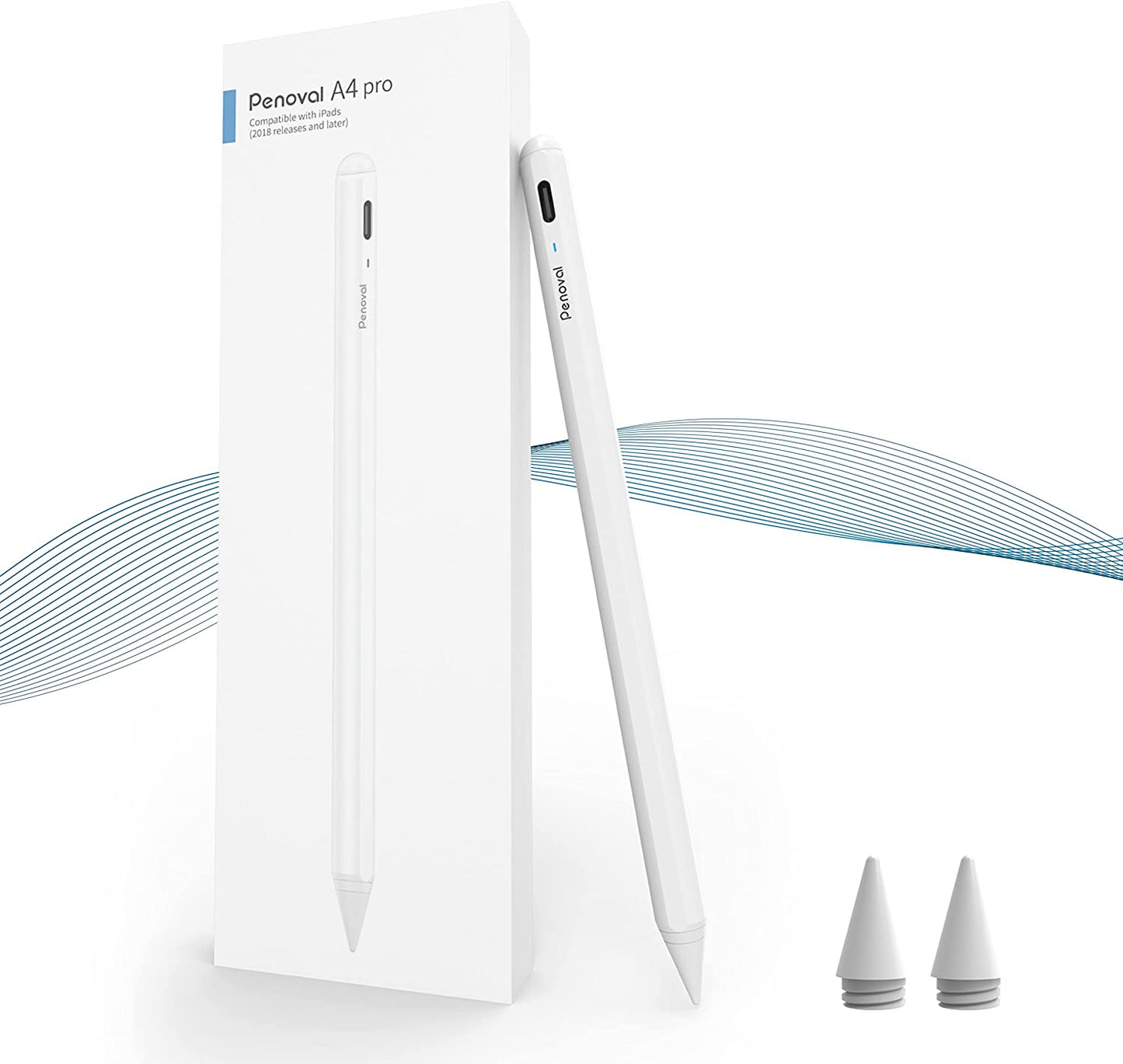 Penoval Silicone Pencil Nib/Tip Protector Cover Cap for Drawing Noiseless Compatible with Apple Pencil 1St/2Nd, Penoval Ipad Stylus Replacement Non-Slip Writing Nib/Tip Protector (8 Pcs Mixed Color)  Penoval A4 Pro W  