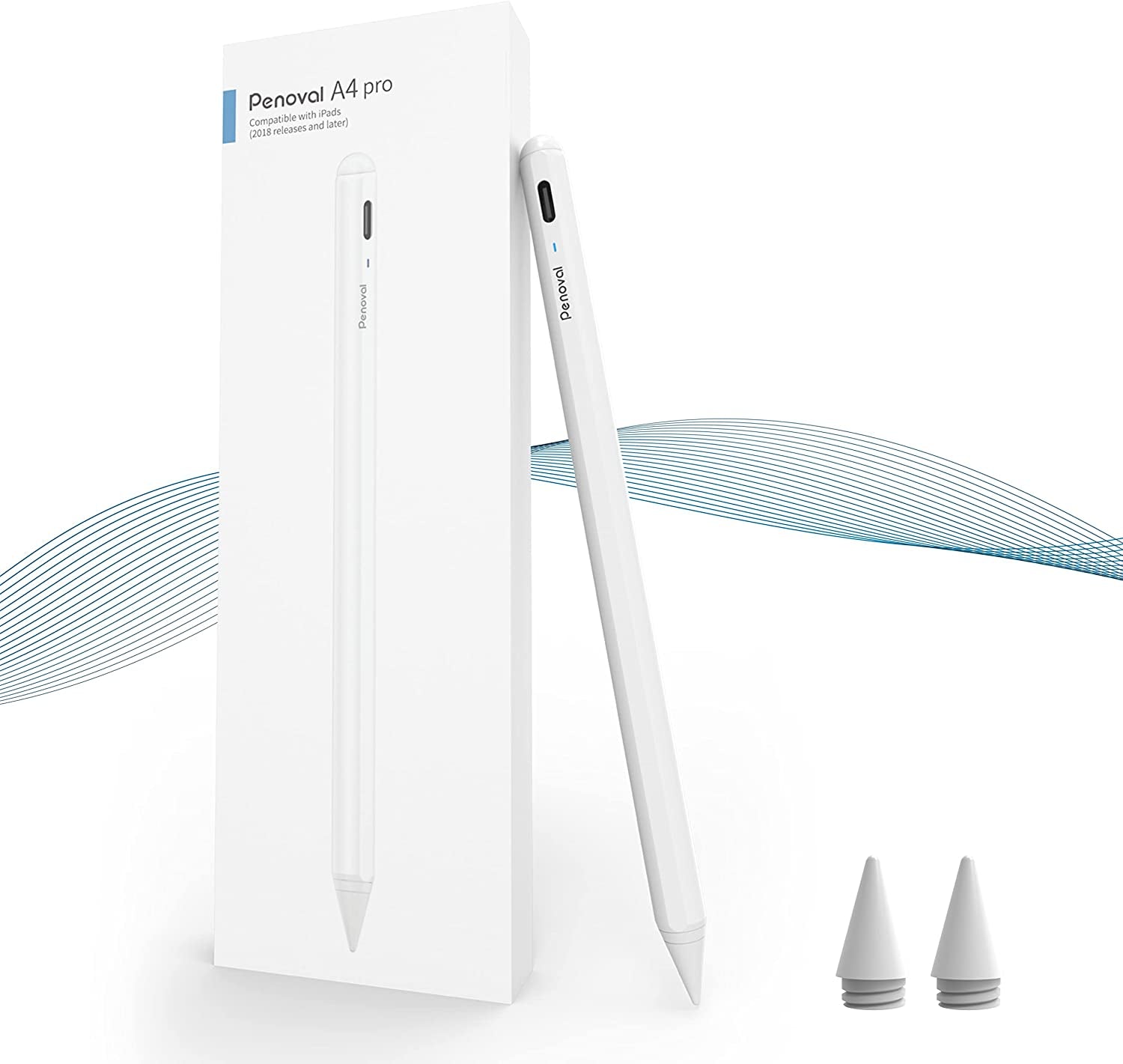 Penoval Silicone Pencil Nib/Tip Protector Cover Cap for Drawing Noiseless Compatible with Apple Pencil 1St/2Nd, Penoval Ipad Stylus Replacement Non-Slip Writing Nib/Tip Protector (8 Pcs Mixed Color)  Penoval A4 Pro W  