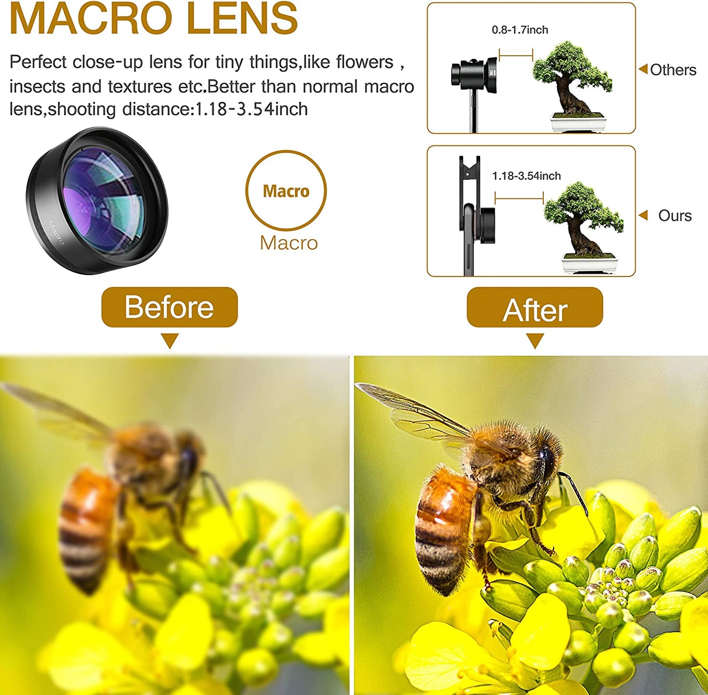 Phone Camera Lens,Upgraded 3 in 1 Phone Lens Kit-198° Fisheye Lens + Macro Lens + 120° Wide Angle Lens,Clip on Cell Phone Lens Kit Compatible with Iphone Samsung Android Smartphones  LEKNES   