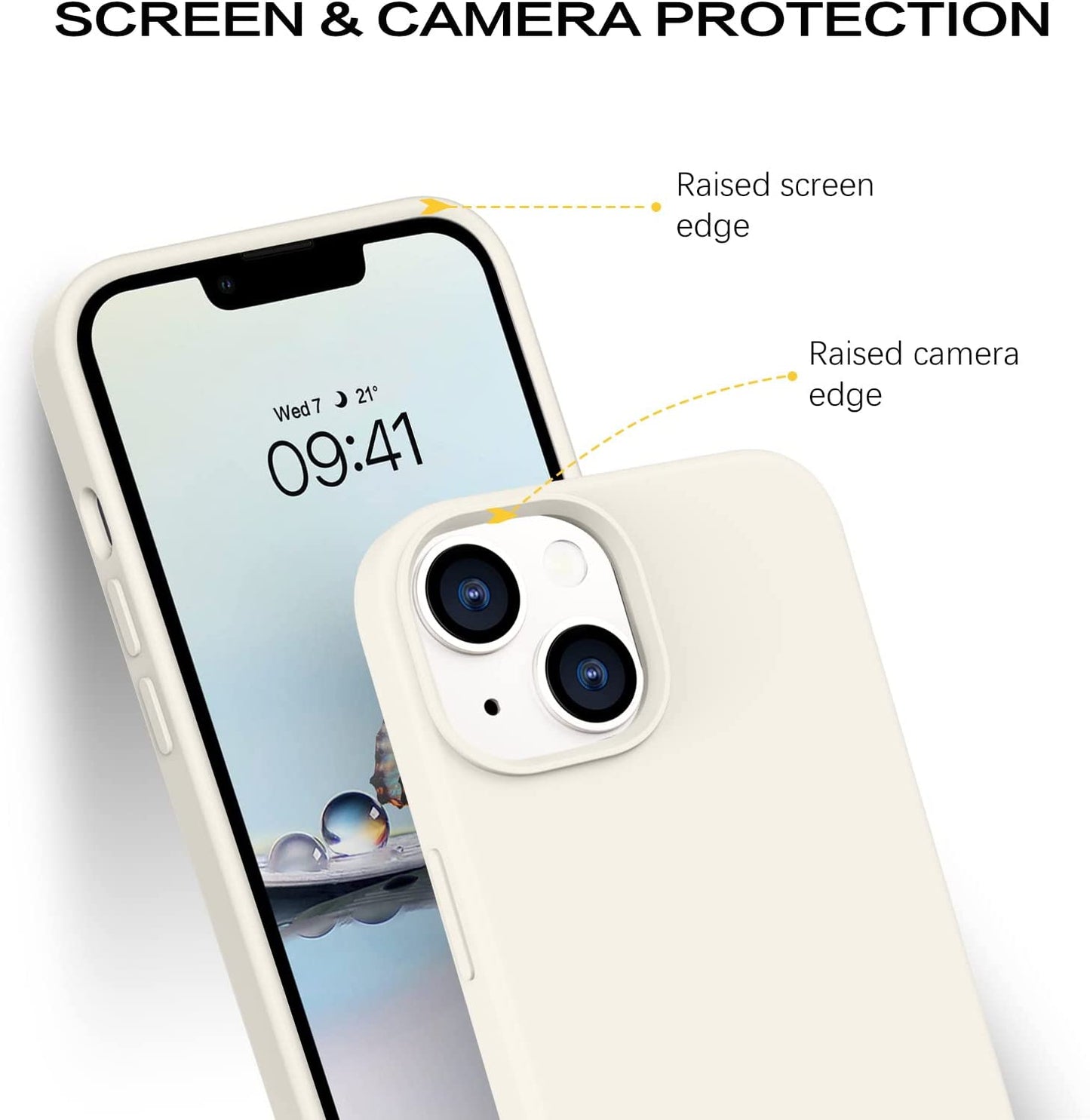 BENTOBEN Compatible with Iphone 14 Case, Liquid Silicone Gel Rubber Bumper Microfiber Lining Hard Back Shockproof Protective Phone Cover for Iphone 14 6.1",Antique White  BENTOBEN   