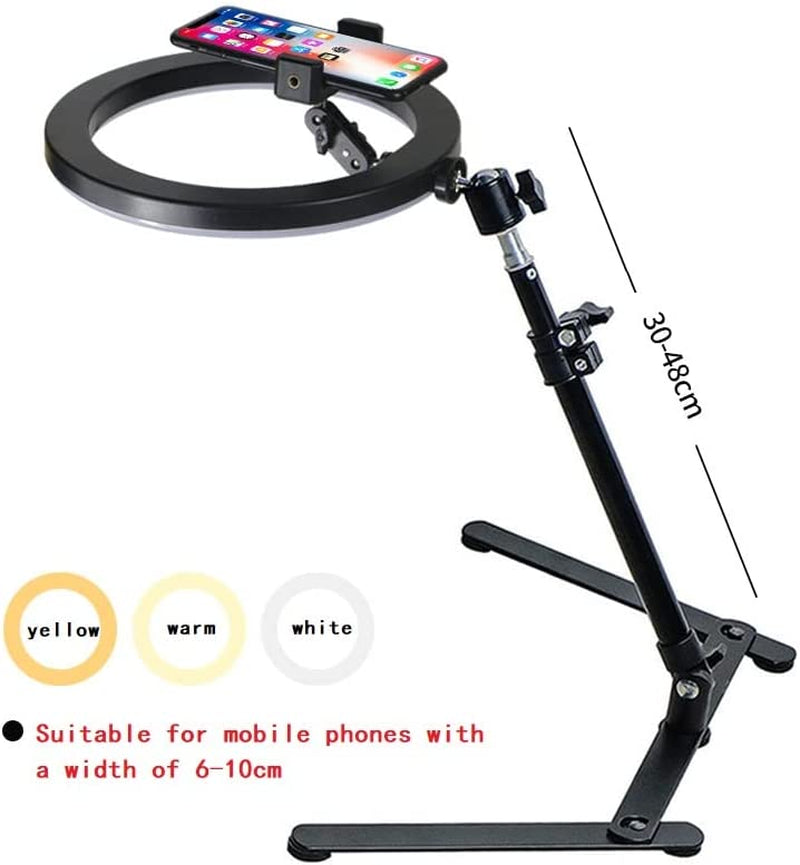 10'' Selfie Ring Light ' Tripod Stand and Phone Holder, LED Lighting with Phone Stand for Video Recording, Compatible with RD06 0  Ruiidour   