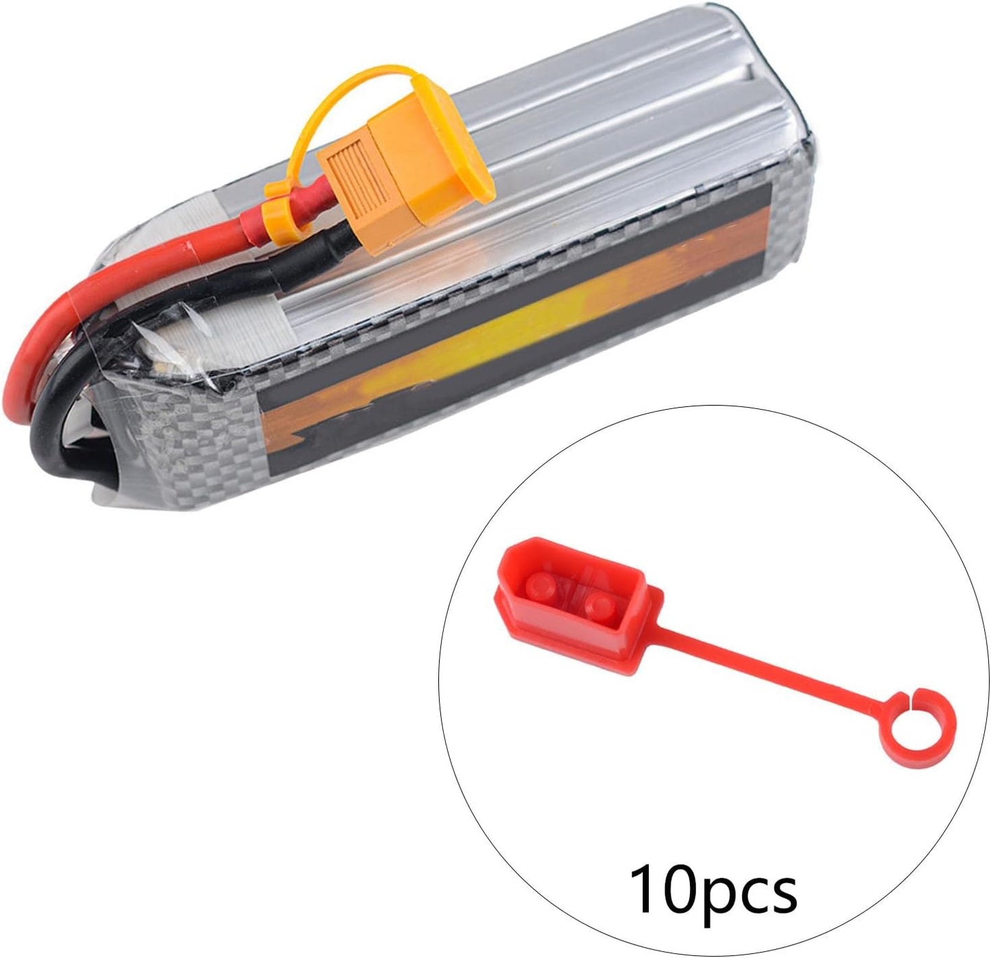 Yiju XT60 Male Female Plug Dust Protector Plug Protective Cover for Lipo Battery , Red  YIJU   
