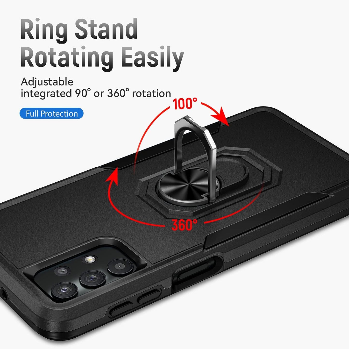 Niopiee for Galaxy A32 5G Case Heavy Duty Shockproof Armor Case Hybrid Rugged Protective Phone Cover for Samsung A32 Full Body Anti-Scratch Magnetic Kickstand with Glass Screen Protector Black  NIOPIEE   