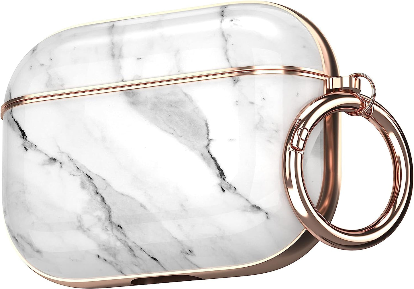 Maxjoy Compatible Airpods Pro Case Cover, Leopard Print Air Pod Pro Case Cute Protective Hard Ipod Pro Cover for Women Men with Keychain Designed for Airpods Pro Charging Case 2019  Maxjoy White + Grey  