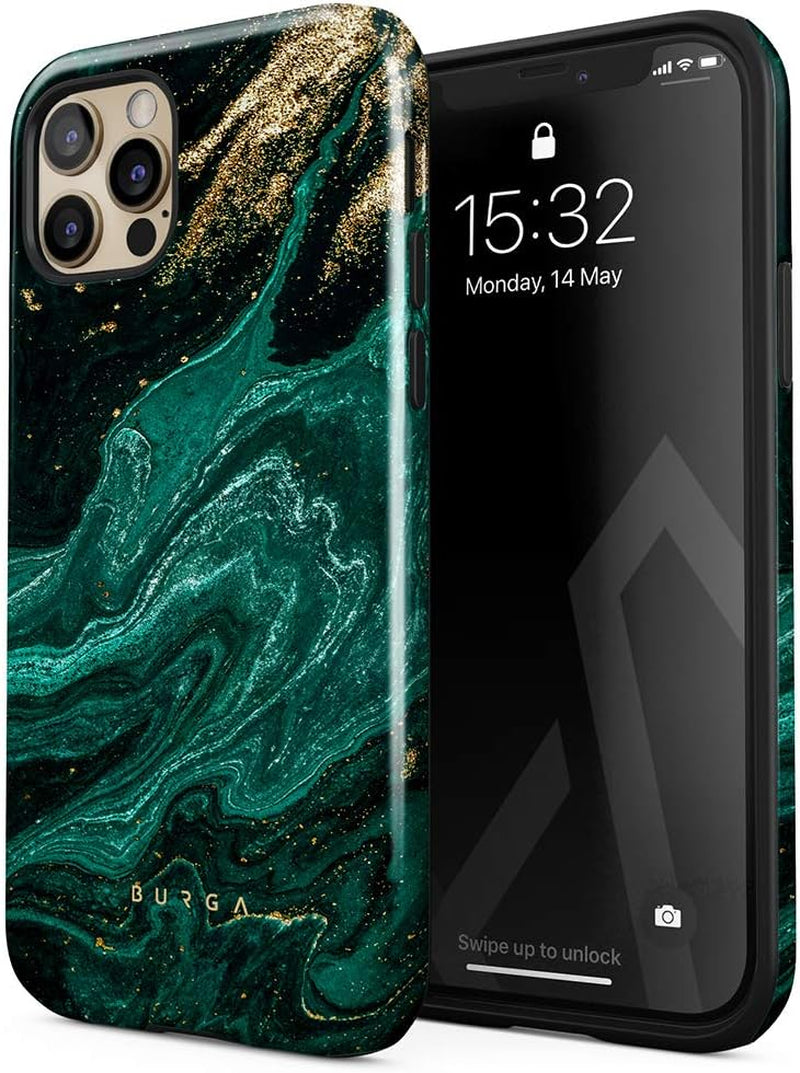 BURGA Phone Case Compatible with Iphone 14 PRO - Wireless Charging Compatible, Hybrid 2-Layer Hard Shell + Silicone Protective Case, Heavy Duty Protection, Slim Fit, Shock  BURGA Emerald Pool Iphone 12 Pro Max 
