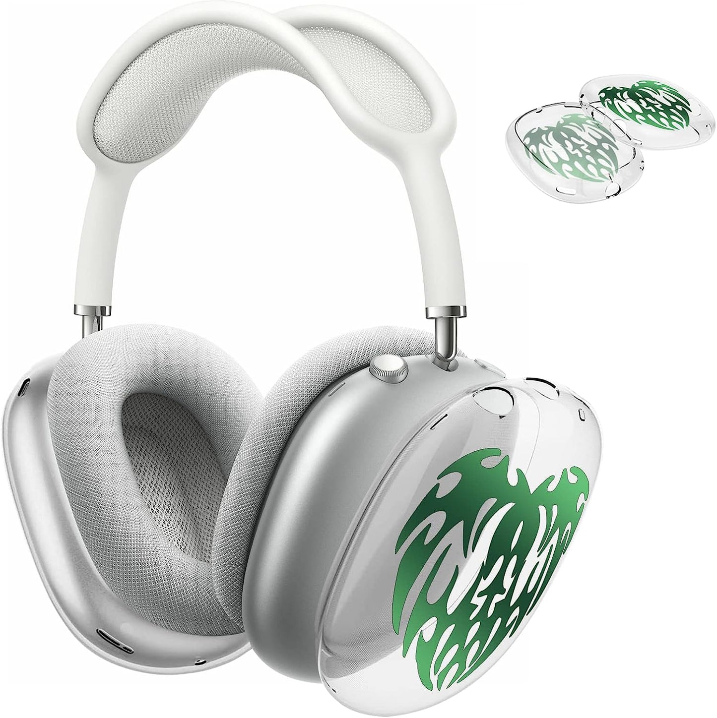 Aiaabq for Airpods Max Case Cover, Clear Soft TPU Skin Anti-Scratch, Personality Metallic Pattern, Transparent Accessories Ultra Protective Cover Apple Airpods Max  Aiaabq Green  