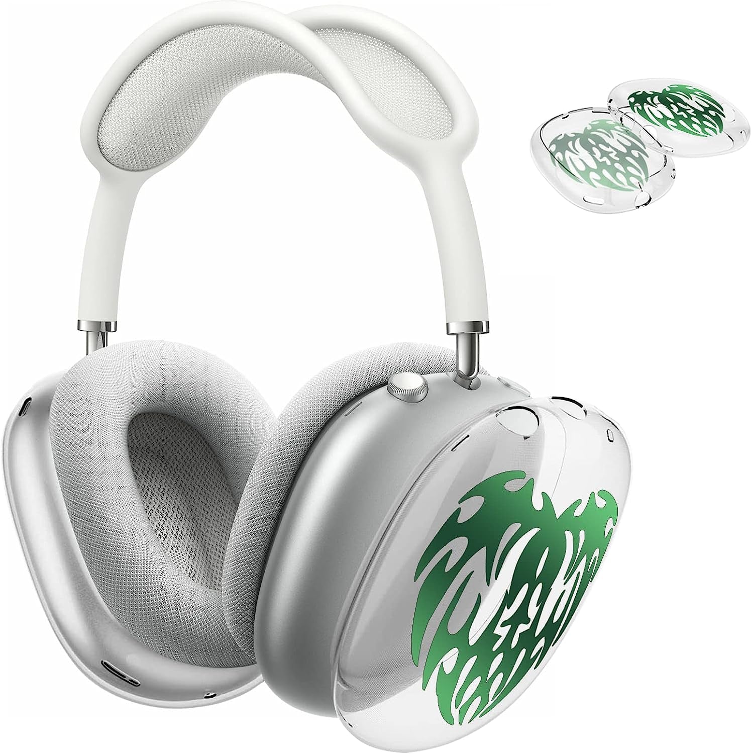 Aiaabq for Airpods Max Case Cover, Clear Soft TPU Skin Anti-Scratch, Personality Metallic Pattern, Transparent Accessories Ultra Protective Cover Apple Airpods Max  Aiaabq Green  